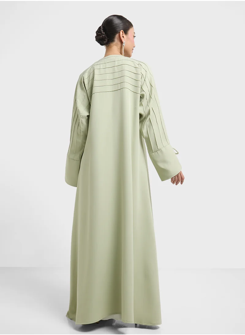hayas closet Bow Detailed Flared Sleeve Abaya