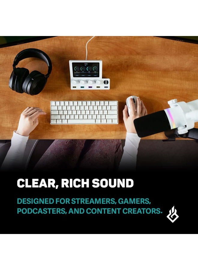 BEACN Dynamic USB Microphone for PC | Podcast and Streaming Microphone for Computer | White Gaming Mic for Streaming and Twitch | White Dynamic Microphone for Podcast (Light) - Image 3