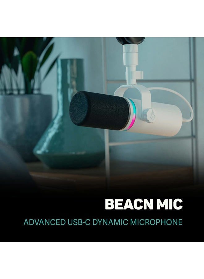 BEACN Dynamic USB Microphone for PC | Podcast and Streaming Microphone for Computer | White Gaming Mic for Streaming and Twitch | White Dynamic Microphone for Podcast (Light) - Image 2