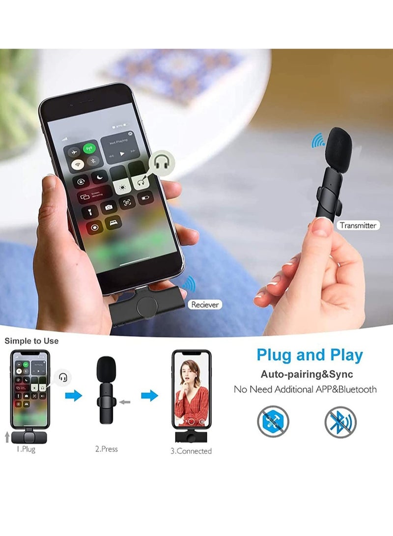 (2022 Upgrade) Bentifar Wireless Lavalier Microphone for iPhone iPad Mini Mic for YouTube Facebook Live Stream TikTok Vlog Zoom Video Recording - Image 4