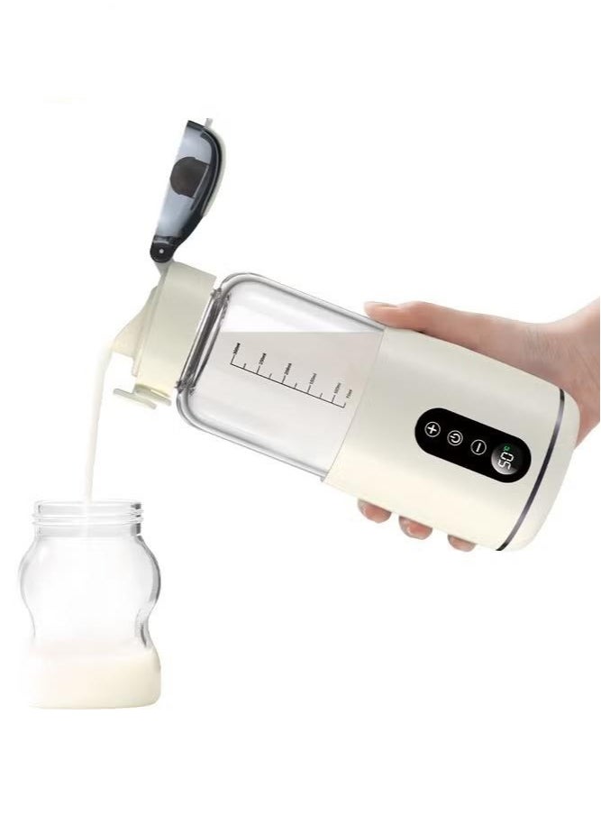 XiuWoo Portable Milk Warmer with 300mL Big Capacity, Instant Breastmilk, Formula or Water Warmer with Super Fast Charging and Cordless Bottle Warmer, Great for Car Travel Outdoor, White  - Image 1