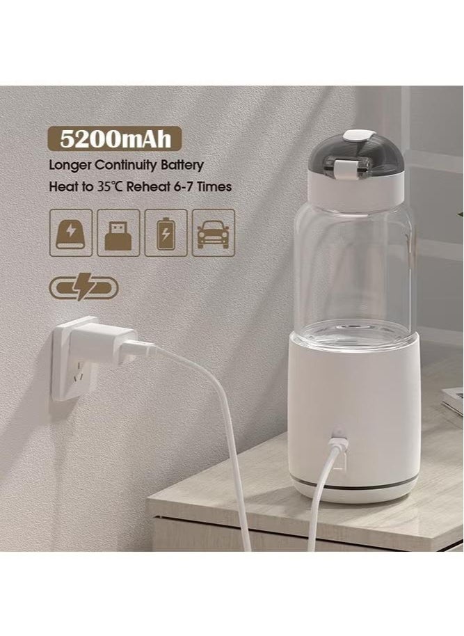 XiuWoo Portable Milk Warmer with 300mL Big Capacity, Instant Breastmilk, Formula or Water Warmer with Super Fast Charging and Cordless Bottle Warmer, Great for Car Travel Outdoor, White  - Image 2