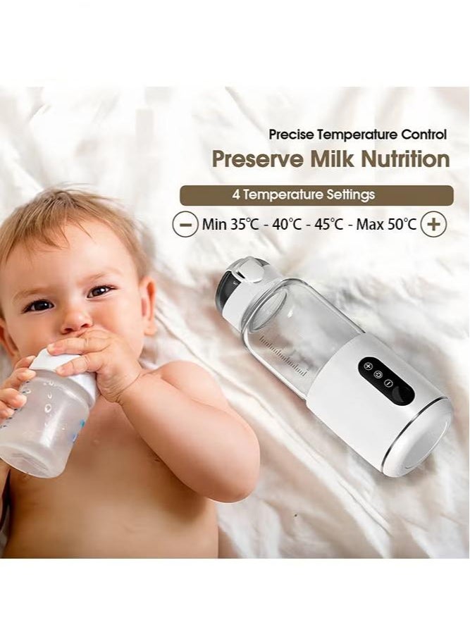 XiuWoo Portable Milk Warmer with 300mL Big Capacity, Instant Breastmilk, Formula or Water Warmer with Super Fast Charging and Cordless Bottle Warmer, Great for Car Travel Outdoor, White  - Image 5