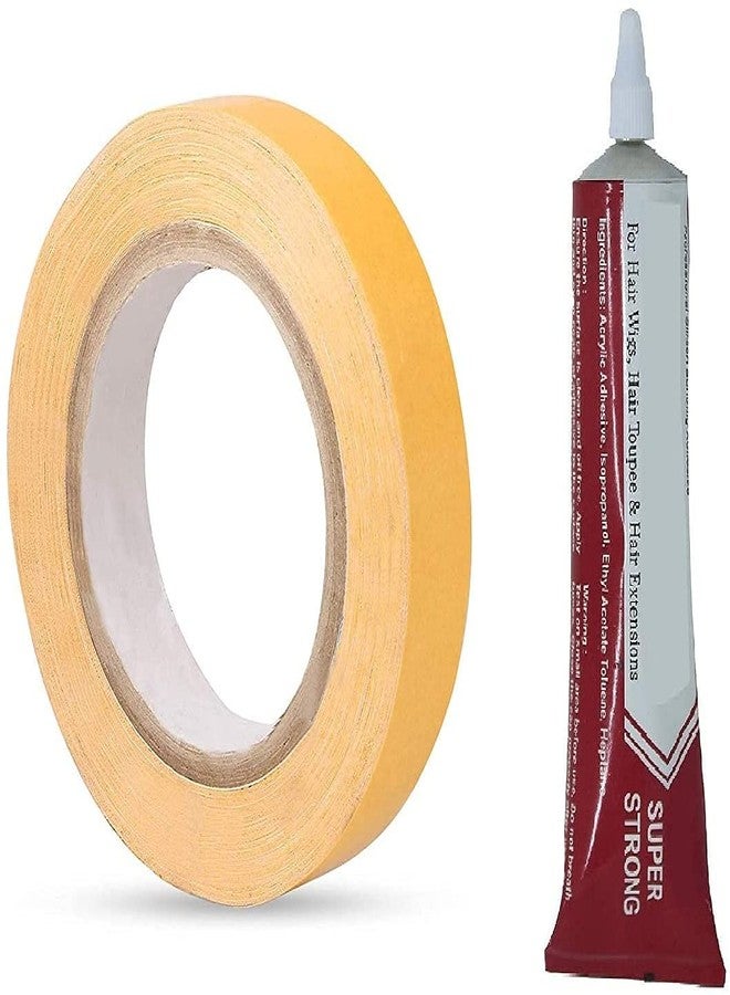 بوكسو مجموعة بوكسو من شريط لاصق مزدوج الجوانب لتثبيت الشعر مع أنبوب غراء مقاوم للماء، مناسبة لتركيب وصلات الشعر والشعر المستعار للرجال والنساء - Image 1