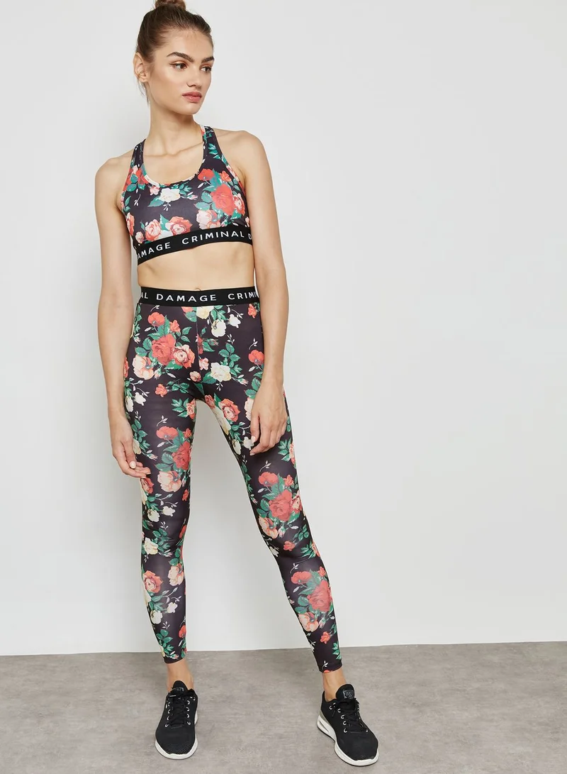 CRIMINAL DAMAGE Floral Print Bra