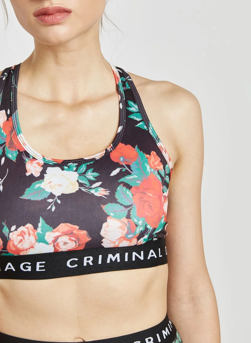 CRIMINAL DAMAGE Floral Print Bra