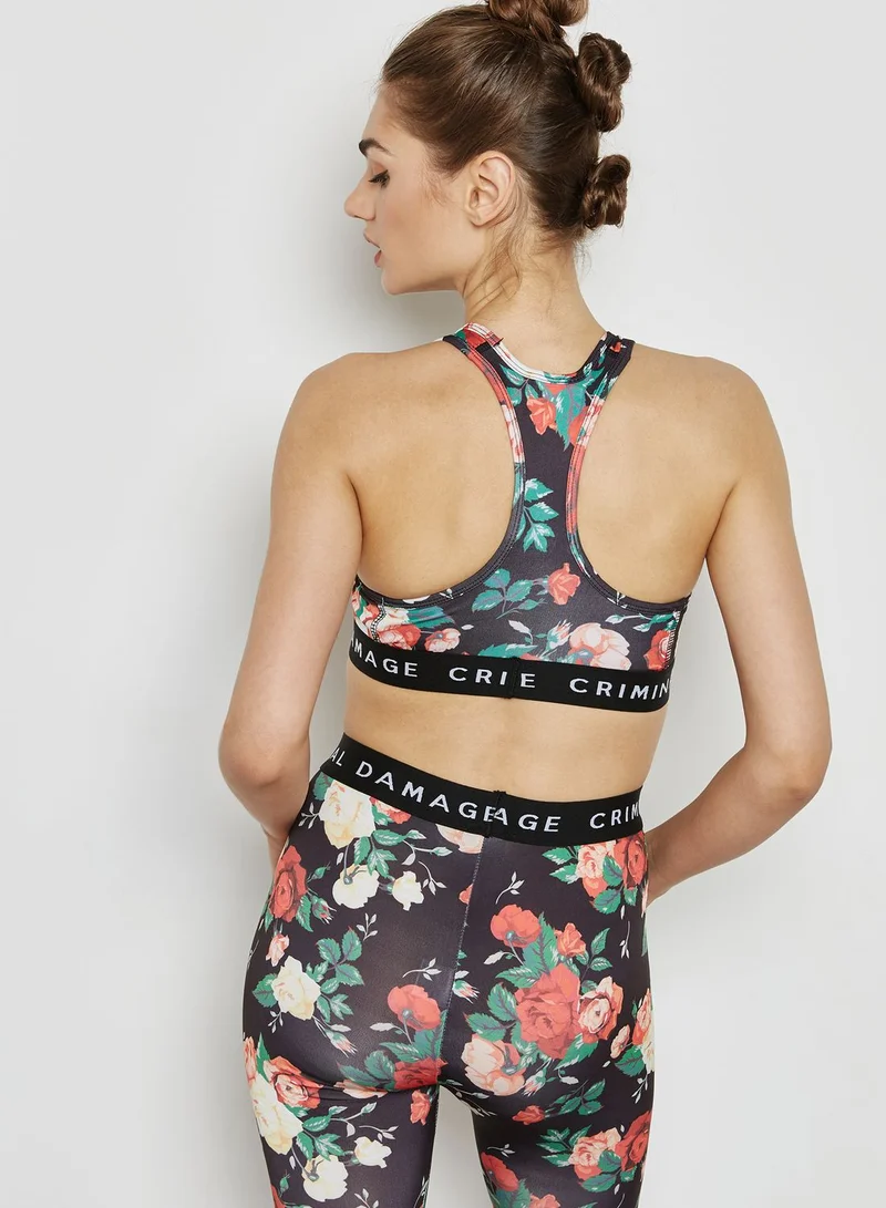 CRIMINAL DAMAGE Floral Print Bra