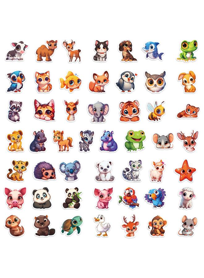 الأزرق جي دبليو 100 رسومات لطيفة مرسومة باليد ، ملصقات حيوانات مختلفة ، مادة PP ، مقاومة للماء ، غير مكررة ، زخرفة ملصق DIY - Image 5
