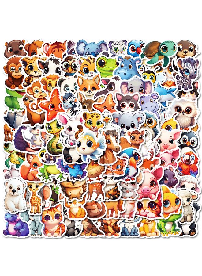 الأزرق جي دبليو 100 رسومات لطيفة مرسومة باليد ، ملصقات حيوانات مختلفة ، مادة PP ، مقاومة للماء ، غير مكررة ، زخرفة ملصق DIY - Image 2
