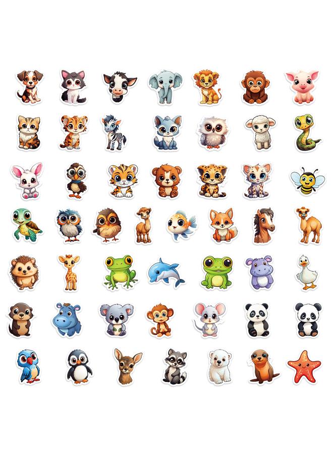 الأزرق جي دبليو 100 رسومات لطيفة مرسومة باليد ، ملصقات حيوانات مختلفة ، مادة PP ، مقاومة للماء ، غير مكررة ، زخرفة ملصق DIY - Image 4