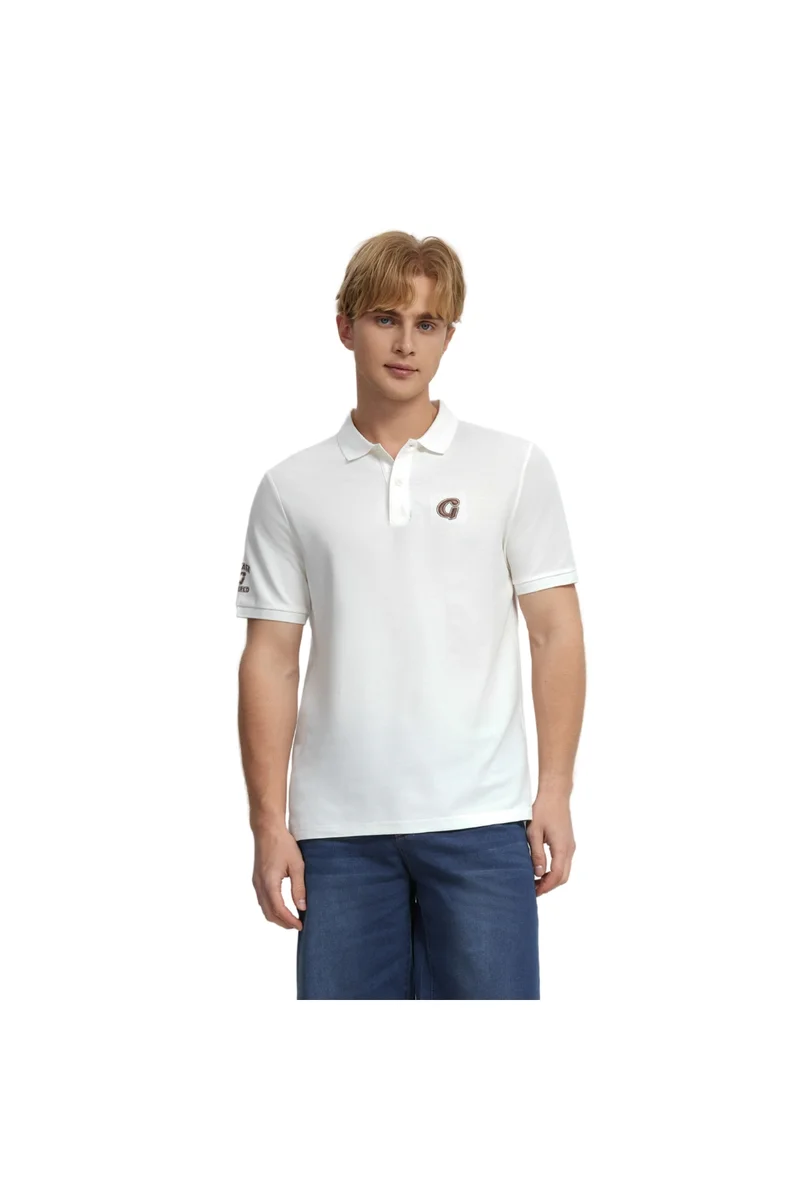 جيوردانو قميص بولو رجالي أبيض بيكيه