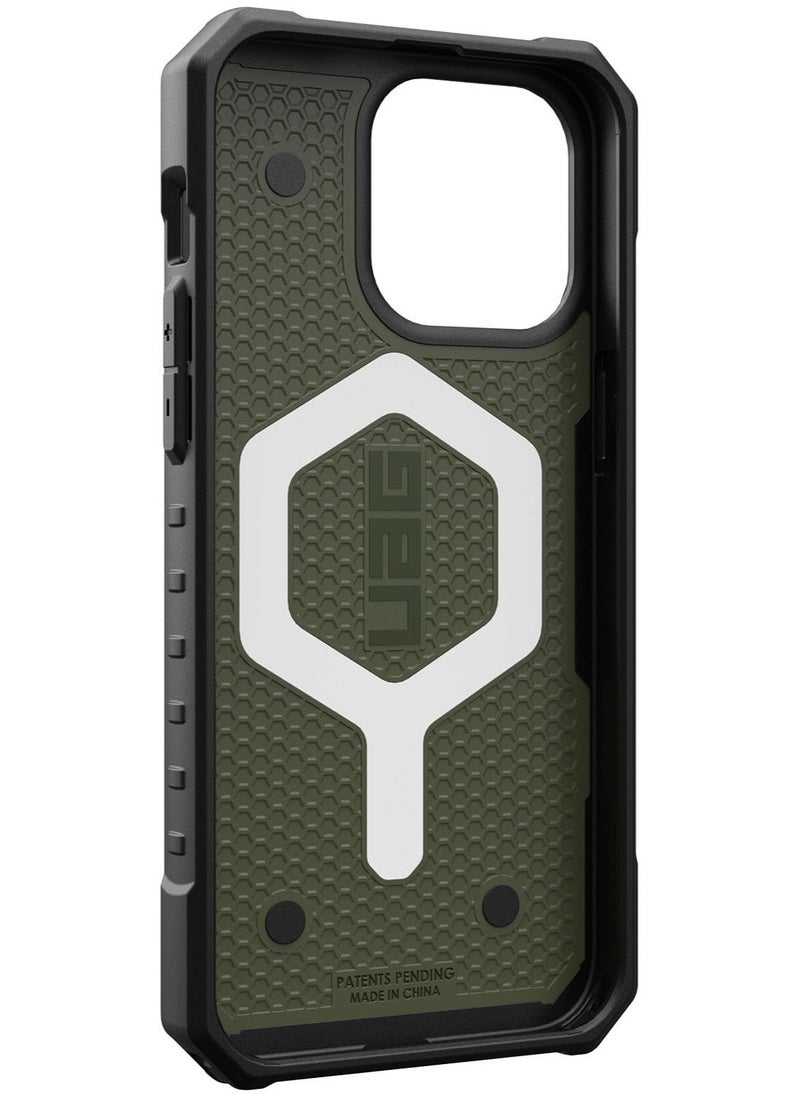 Urban Armor Gear - UAG Pathfinder MagSafe for iPhone 15 Pro Max Case Cover [18 Feet Drop Tested]  - Olive Drab - Image 1