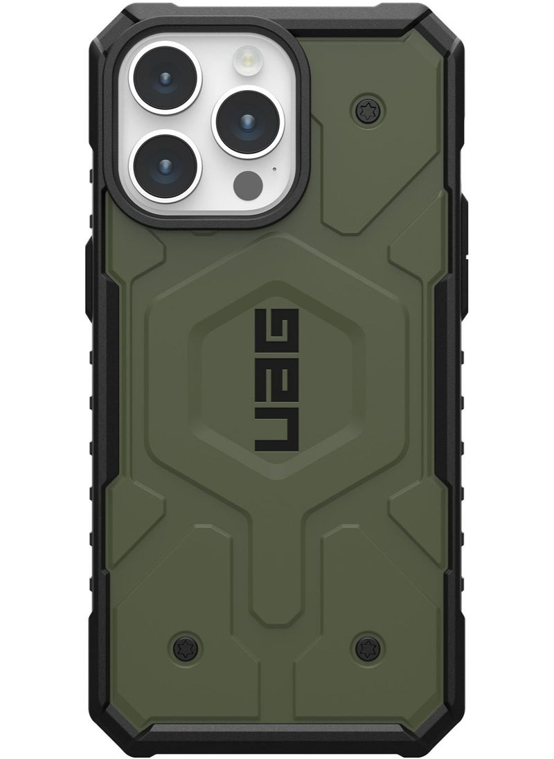 Urban Armor Gear - UAG Pathfinder MagSafe for iPhone 15 Pro Max Case Cover [18 Feet Drop Tested]  - Olive Drab - Image 1