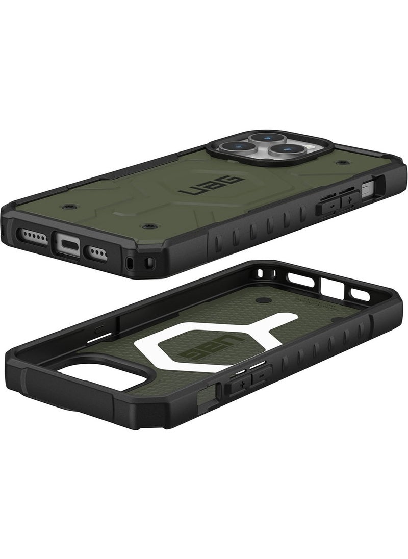 Urban Armor Gear - UAG Pathfinder MagSafe for iPhone 15 Pro Max Case Cover [18 Feet Drop Tested]  - Olive Drab - Image 1