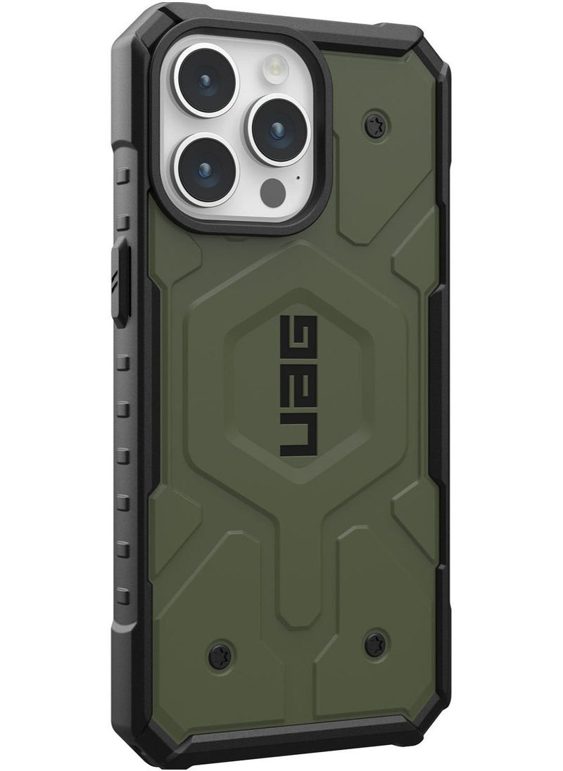Urban Armor Gear - UAG Pathfinder MagSafe for iPhone 15 Pro Max Case Cover [18 Feet Drop Tested]  - Olive Drab - Image 1
