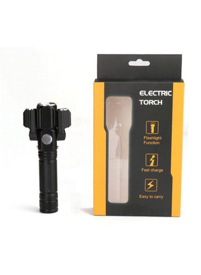 Voberry New Multi-function Glare Led Three-head Flashlight Outdoor Riding Direct Charge Black  - Image 4