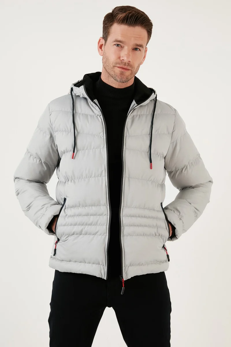 Buratti Hooded Zipper Pocket Slim Fit Coat Men's Coat 6490001