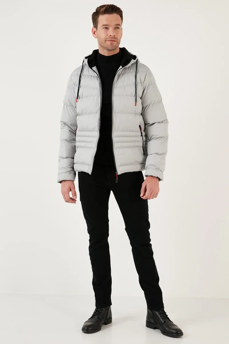Buratti Hooded Zipper Pocket Slim Fit Coat Men's Coat 6490001