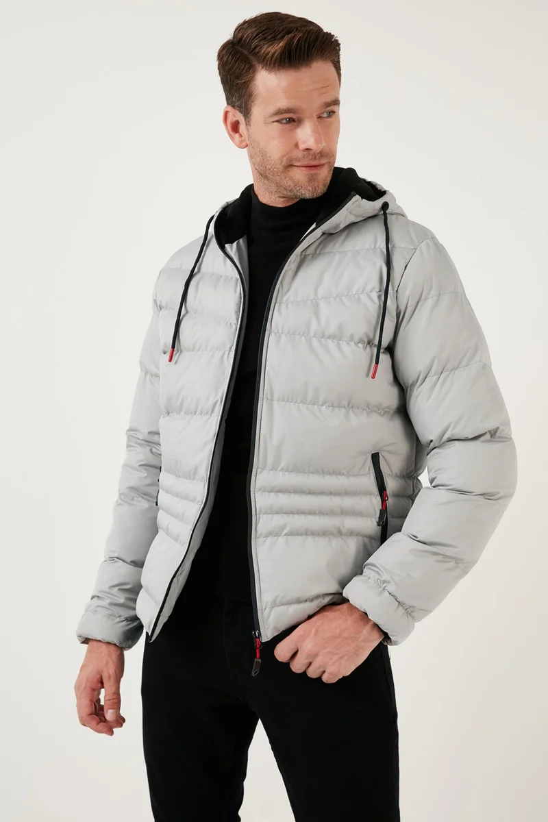 Buratti Hooded Zipper Pocket Slim Fit Coat Men's Coat 6490001