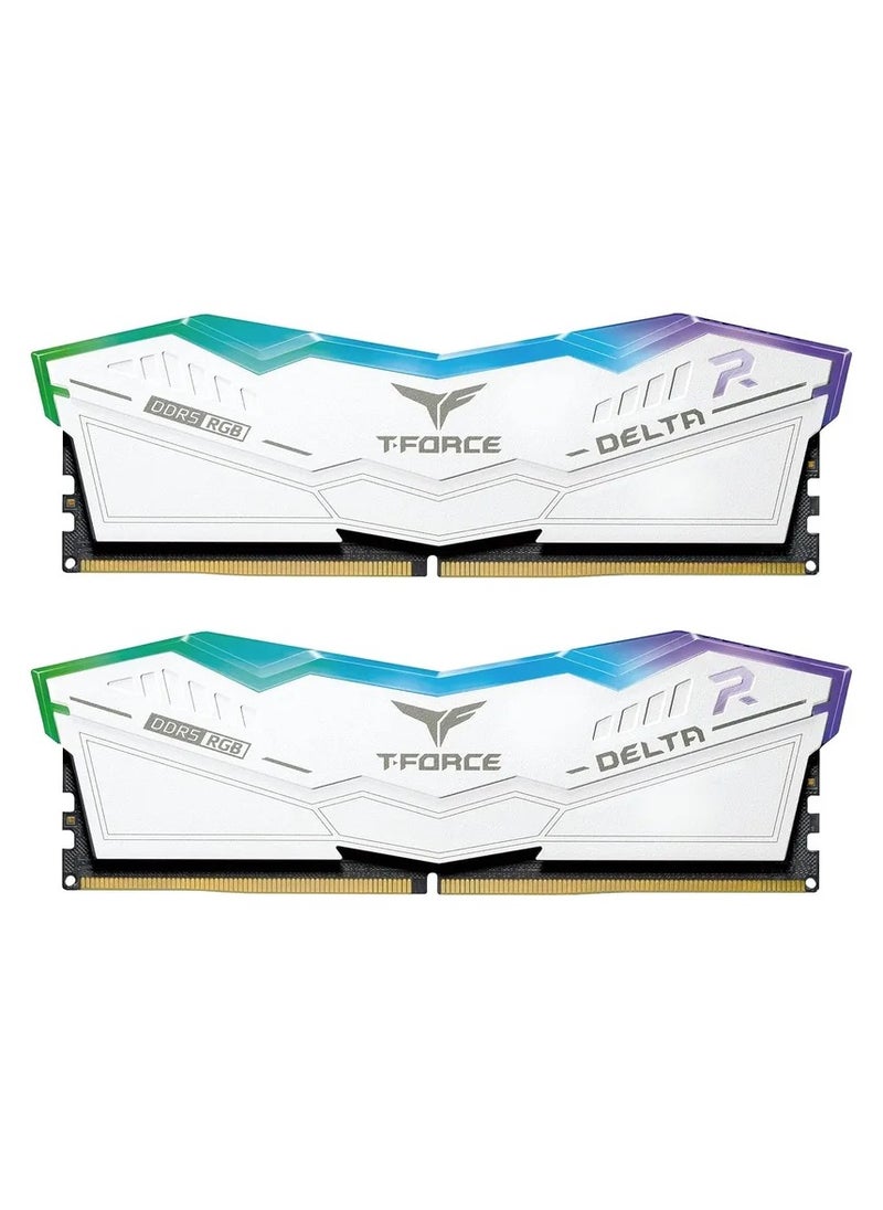 Team Group DELTA 16GB( 8x2) DDR5  RGB 5200MHz CL40 WHITE