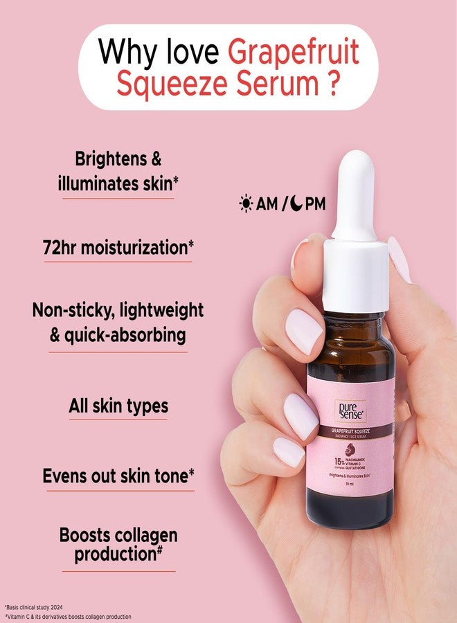 PureSense Clear & Glow Grapefruit Face Serum + Salicylic Acid Guava Acne Face Serum AM-PM Regime Travel Kit with Vit C | All Skin Types | Non Sticky | Men and Women (10ml x 2) - Image 3