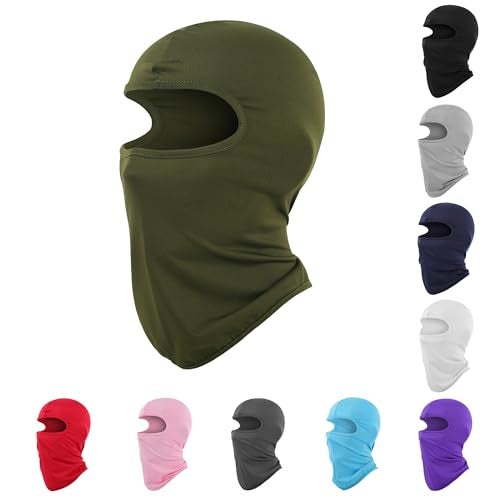 Pukavt Kids Balaclava Ski Mask for Boys and Girls, UV Protection Windproof Scarf for Winter Snowboard Cycling Army Green - Image 1