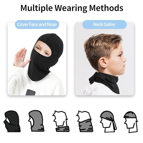 Pukavt Kids Balaclava Ski Mask for Boys and Girls, UV Protection Windproof Scarf for Winter Snowboard Cycling Army Green - Image 5