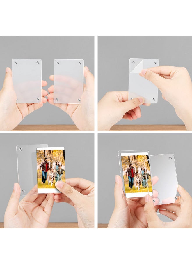 Fintie Fintie [4 Pack] Acrylic Magnetic Photo Frame for 3-Inch Film - Double Sided Fridge Picture Frame for Fujifilm Instax Mini 11 12 EVO 40 / Mini Link 2 Printer Film, Polaroid Instant Film, Clear  - Image 5