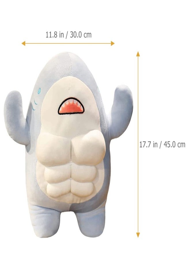 Toddmomy تودمومي 1 قطعة دمية قماشية 3D لطيفة، دمى سمكة قرش محشوة ناعمة، وسادة عناق سمكة قرش كاواي للأطفال لعيد الميلاد أو عيد الميلاد، 45 سم - Image 5