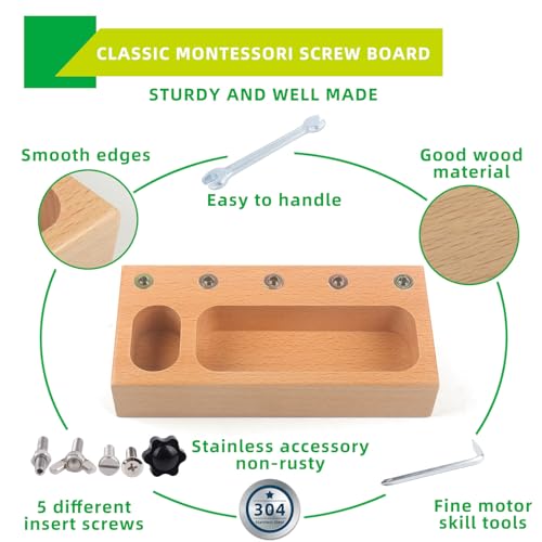 MEROCO Montessori Screw Driver Board Kids Educational Learning Toys for 35 Year Olds Sensory Montessori Toy Preschool Classroom Fine Motor Skills - Image 5