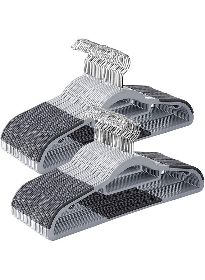 Golden Bird Golden bird Plastic Hangers Heavy Duty Dry Wet Clothes Hangers with Non-Slip Pads Space Saving 0.2" Thickness Super Lightweight Organizer (Grey, 50)  - Image 1