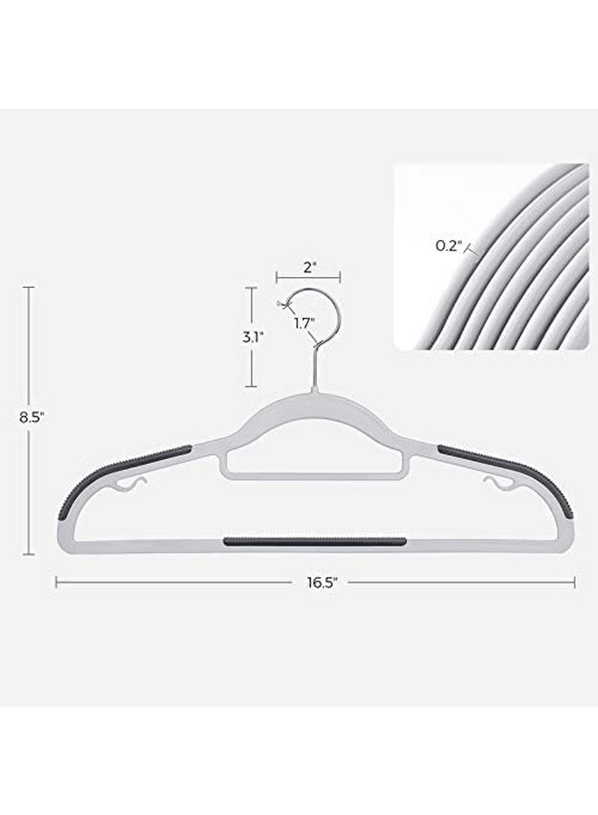 Golden Bird Golden bird Plastic Hangers Heavy Duty Dry Wet Clothes Hangers with Non-Slip Pads Space Saving 0.2" Thickness Super Lightweight Organizer (Grey, 50)  - Image 3