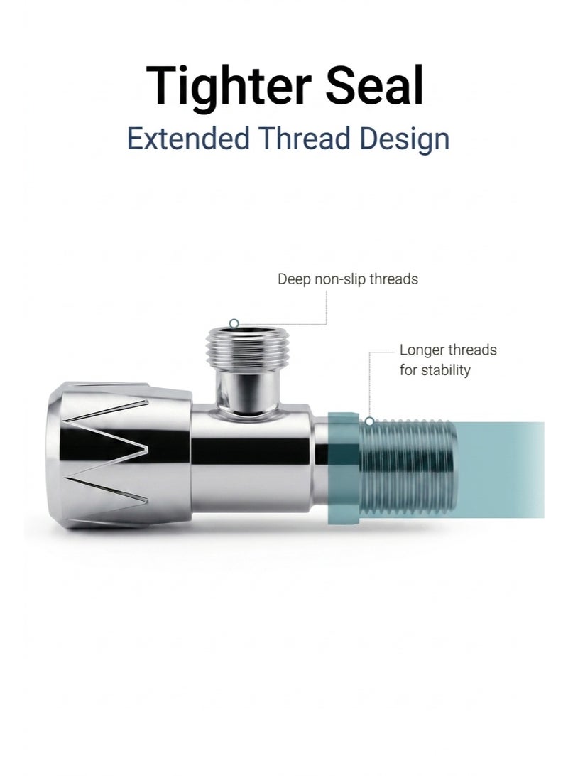 SUS304 Stainless Steel Angle Valve G1/2, Water Shut Off Stop Valve with Premium Ceramic Cartridge, Leak-Proof Anti-Rust Valve for Bathroom, Toilet, Wash Basin, Kitchen & Bidet Sprayer - Image 1