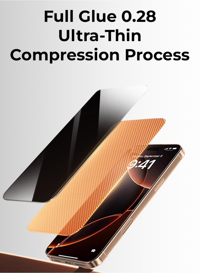 glassology iPhone 17 Pro Max Privacy Screen Protector 6.9 Inch 9H Anti‑Spy Tempered Glass, Ultra HD Clear, Scratch‑Resistant, Anti‑Fingerprint, Military‑Grade Bubble‑Free Protection - Image 4