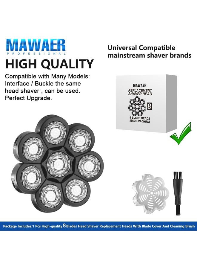 MAWAER شفرات استبدال 8 رؤوس حلاقة عالمية متوافقة مع سلسلة فريدوم ومعظم العلامات التجارية الرئيسية - Image 2