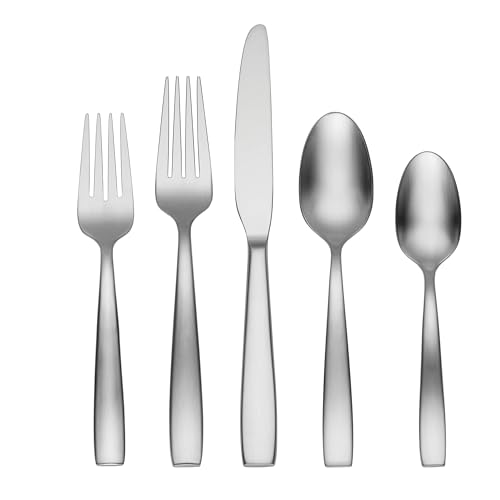 Oneida Everdine 20 Piece Everyday Flatware Set Service for 4  180 Stainless Steel Silverware Set Dishwasher Safe