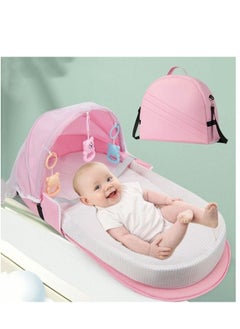MIXDE Baby Travel Portable Mobile Crib Foldable Newborn Multi-function Folding Bed With Toys Multipurpose Mummy Diaper Bag  - Image 1