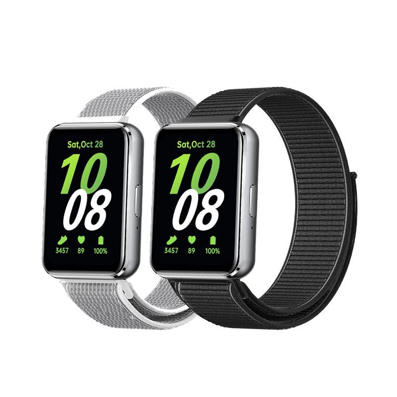 2 PCS Nylon Wristband For Samsung Galaxy Fit 3, Suitable For Men And Women, With Velcro Closure And Quick Adjustment, Loop Watch Strap, Sports Replacement Band For Samsung Galaxy Fit 3 Sm-R390