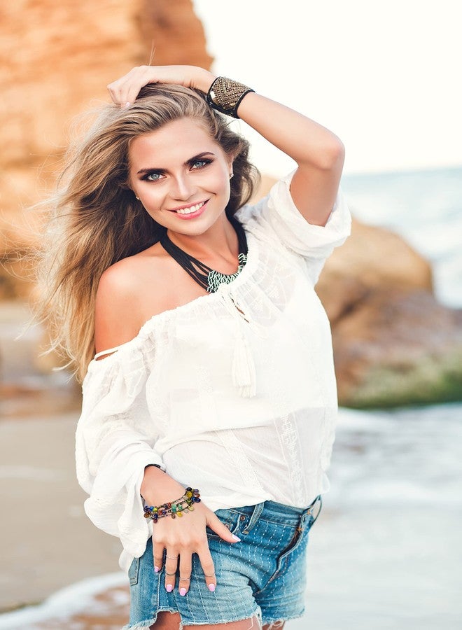 SPUNKYsoul Statement Bead Bracelet - Multi-Strand Color-Pop Design with Mixed Beads, Glass Drops & Wire-Wrapped Style for the Artistic, Boho Soul (Multi Colored) - Image 4