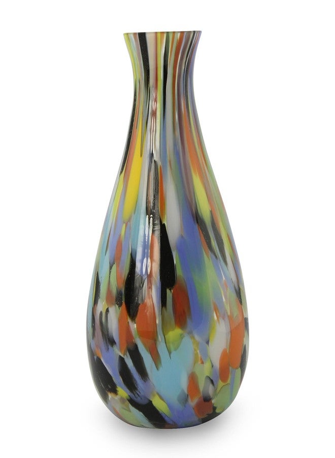 NOVICA Multicolor Confetti Hand Blown Murano Style Art Glass Vase, 'Carnival Colors' - Image 1