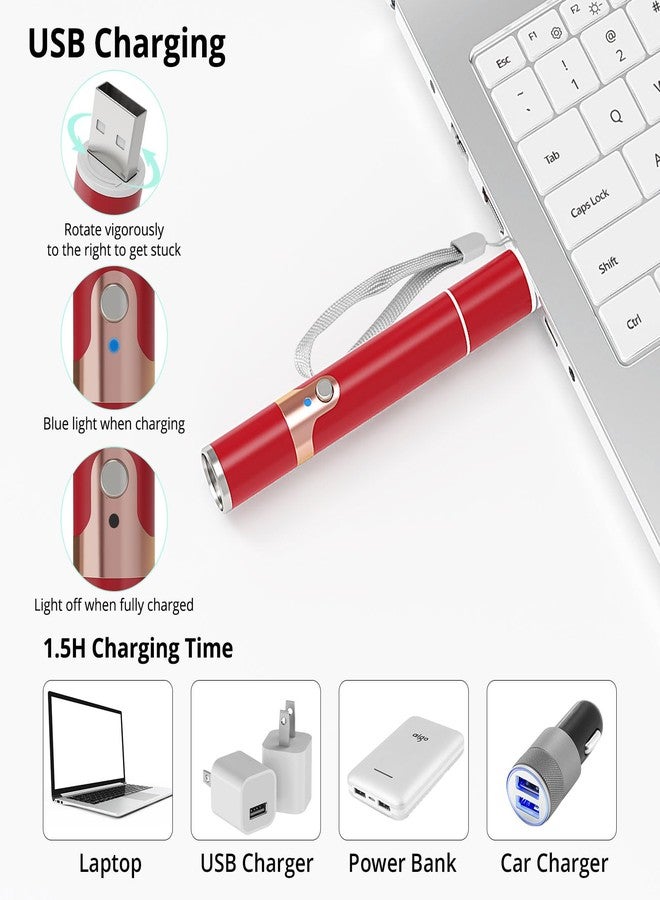 ألعاب قطط من تي بي تيك، مع علبة معدنية، قطعتان، قابلة لإعادة الشحن، 7 أنماط قابلة للتعديل، لعبة مطاردة تفاعلية للقطط الصغيرة والكلاب الأليفة، لعبة ممتعة للقطط والتمرين (أحمر) - Image 5