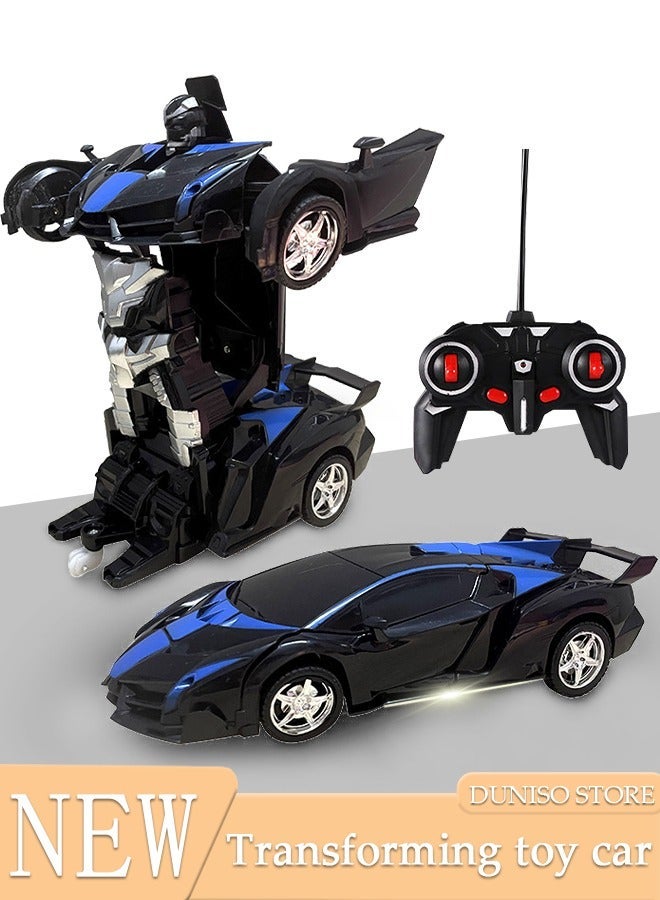 DUNISO 2-in-1 remote control car and conversion robot model kit wireless remote control toy car simulation driving car children's and adult toy car gifts - Image 1