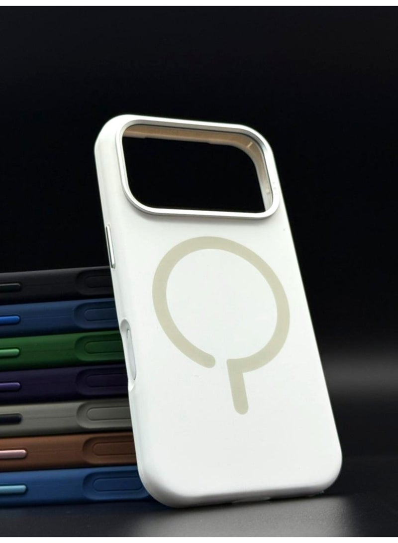 general Premium Silicone MagSafe Case for iPhone 17 Pro Max – Slim, Shockproof, Magnetic Wireless Charging Compatible Protective Cover (White) - Image 2