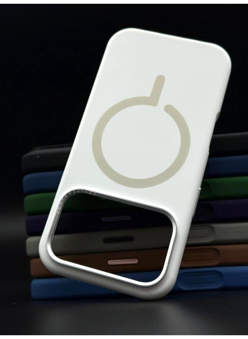 general Premium Silicone MagSafe Case for iPhone 17 Pro Max – Slim, Shockproof, Magnetic Wireless Charging Compatible Protective Cover (White) - Image 1