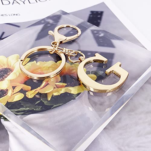 LAXPICOL Gold Keychain Letter G Keychains for Women Men Bag Charms Purse Charms For Handbags Metal Alphabet Initial Letter Key Ring Keychain - Image 4