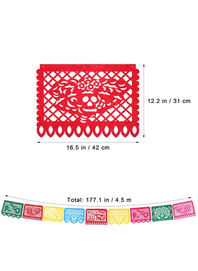Toyvian Toyvian 15ft Mexican Party Banners, Day Of The Dead Banner Fiesta Party Decorations Banners De Los Decor Mexico Halloween Banner Birthday Party Decorations  - Image 3