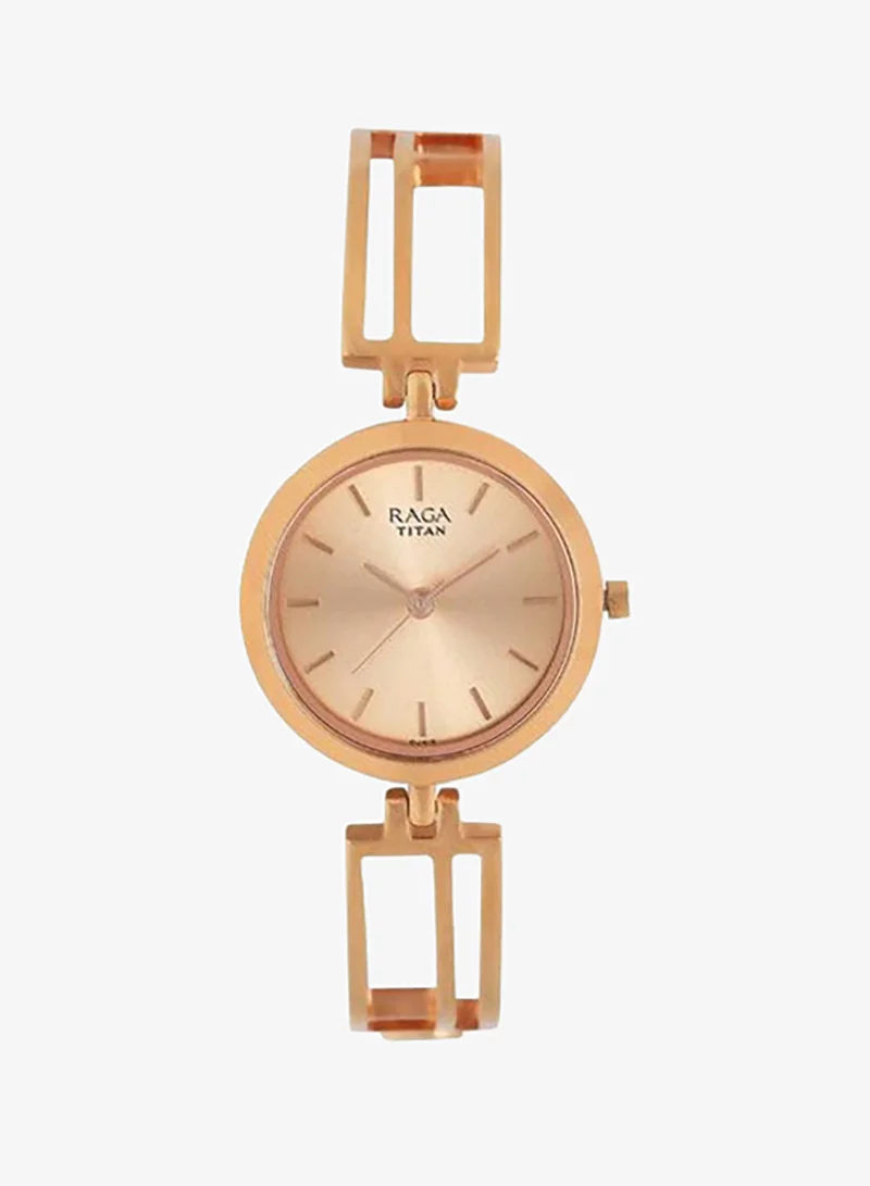 تيتان Titan Raga Viva Quartz Analog Rose Gold Dial Rose Gold Metal Strap Watch for Women - NT2622WM01