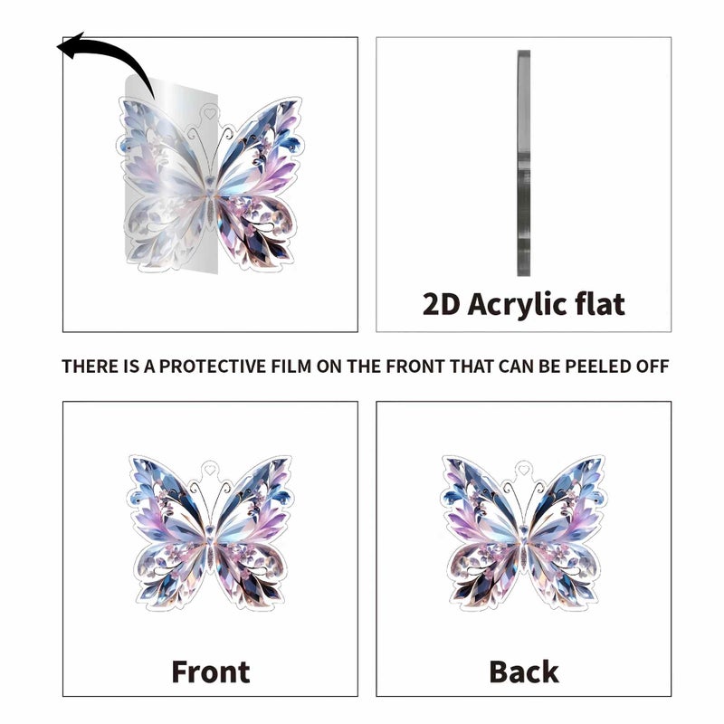 sunaeset Crystal Butterfly car Accessories for Women, Butterfly car Rear View Mirror Charm Hanging Decoration Accessories Pendant, Cute Purple Aesthetic Decor Gifts Interior Ornament Truck Christmas for Men - Image 5