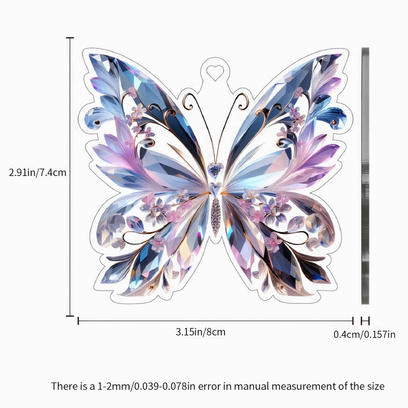 sunaeset Crystal Butterfly car Accessories for Women, Butterfly car Rear View Mirror Charm Hanging Decoration Accessories Pendant, Cute Purple Aesthetic Decor Gifts Interior Ornament Truck Christmas for Men - Image 4