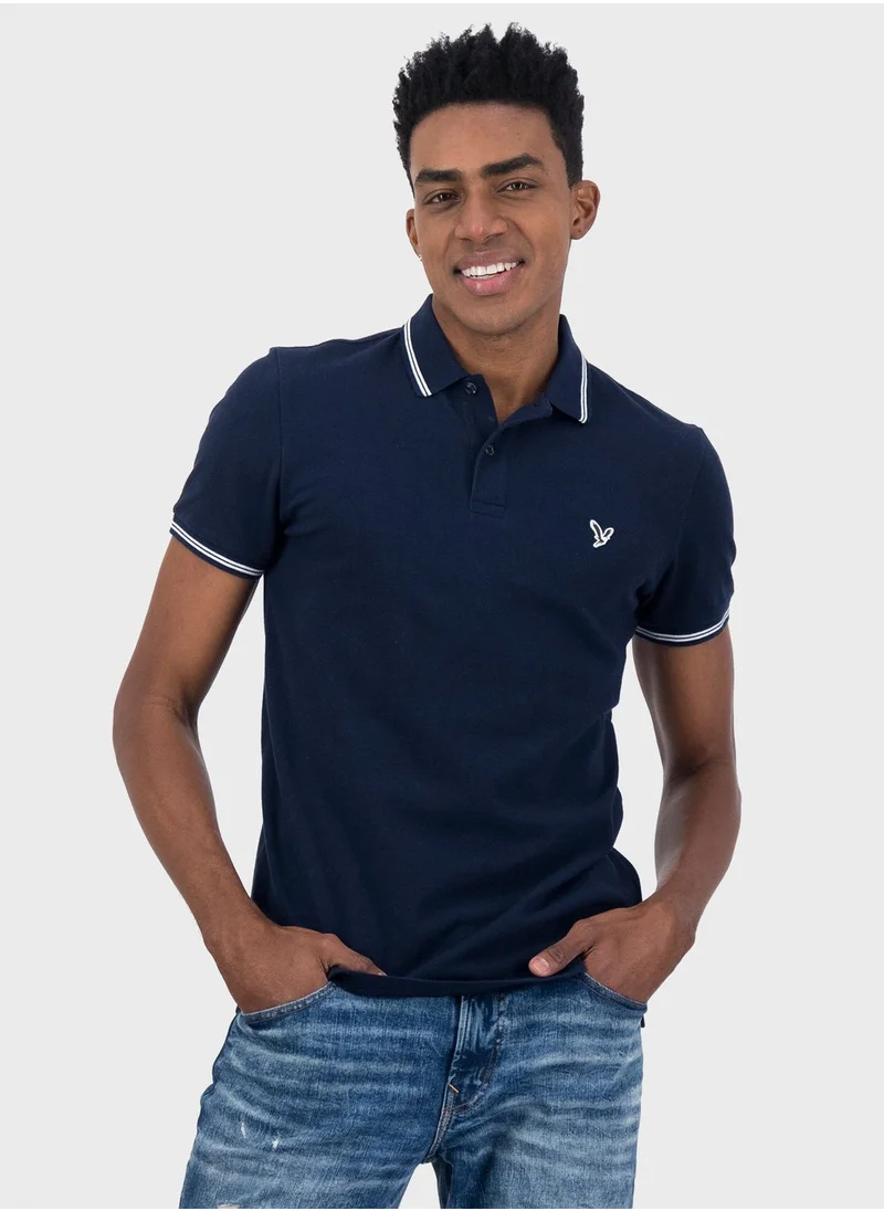 امريكان ايجل تيشيرت بولو بحواف ملونة